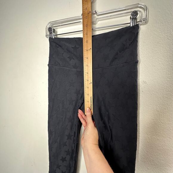 Mono B Black Polka Dot Textured Stars Legging Yoga Pants Small - Picture 11 of 12